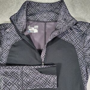 Under Armour ColdGear 1/4 Zip Long Sleeve Pullover Womens Small Fitted Black‎